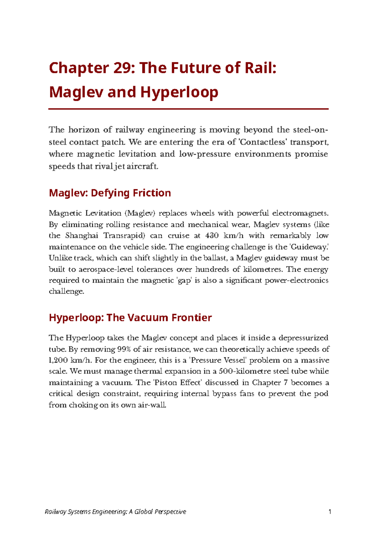 Chapter 29: Future of Rail - Maglev & Hyperloop Innovations - Studocu