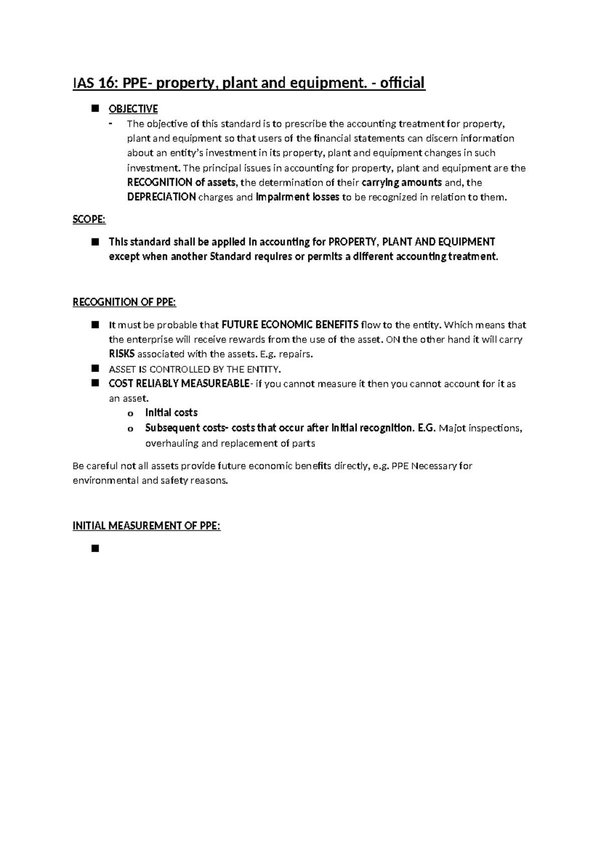 Topic 2: IAS 1 Notes - Presentation of Financial Statements Summary ...