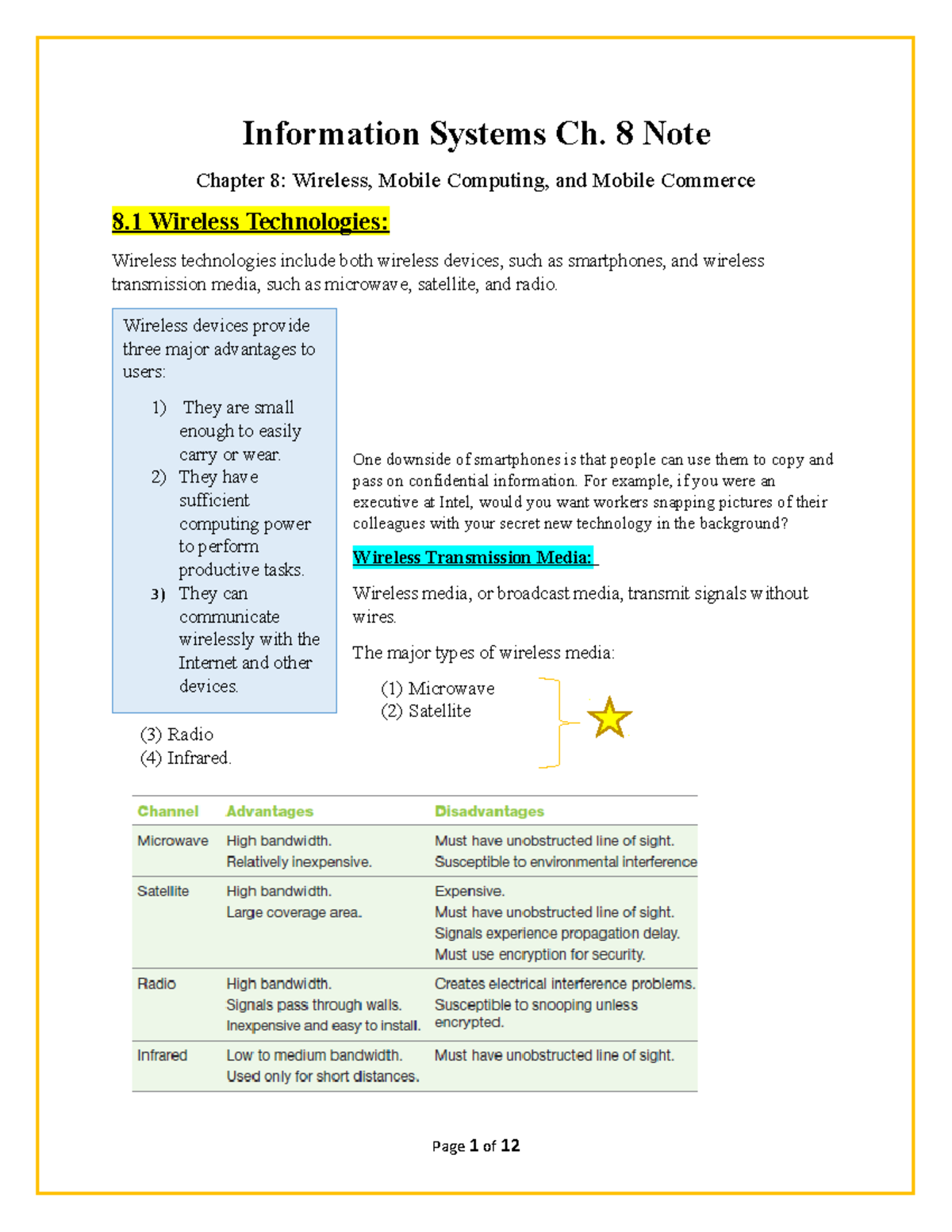 Info Systems Ch 8 Note - Information Systems Ch. 8 Note Chapter 8 ...