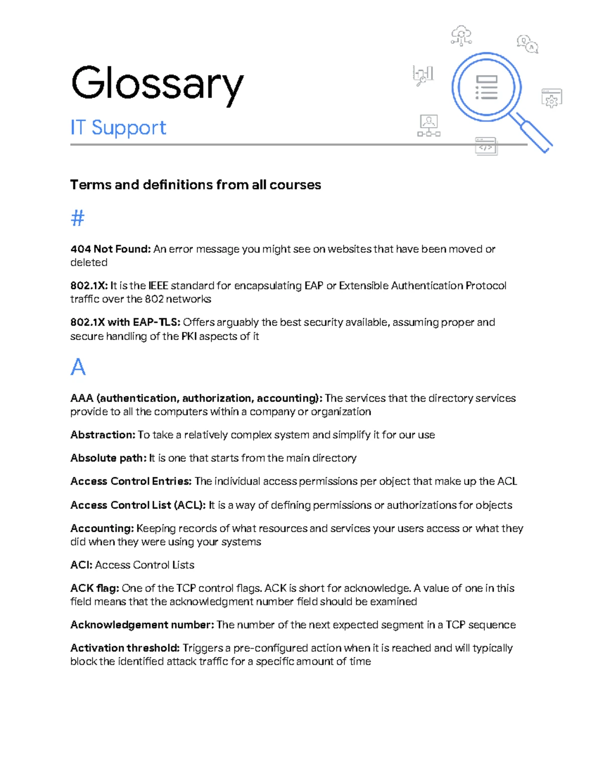 Data Analytics Glossary: Essential Terms for Course 1 - Studocu