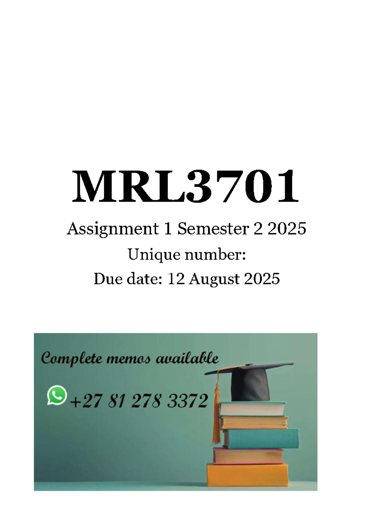 MRL3701 Assignment 1 Memo: Sequestration of Separate Estates - Studocu