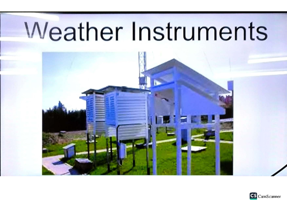 Hydrometeorology: Weather Instruments Overview - Lesson 2 - Studocu