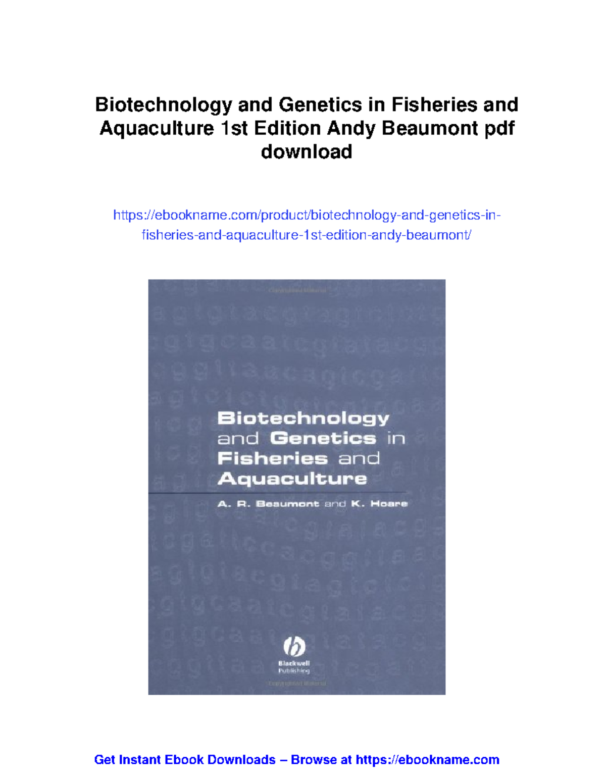 Biotechnology and genetics in fisheries and aquaculture 1st edition ...