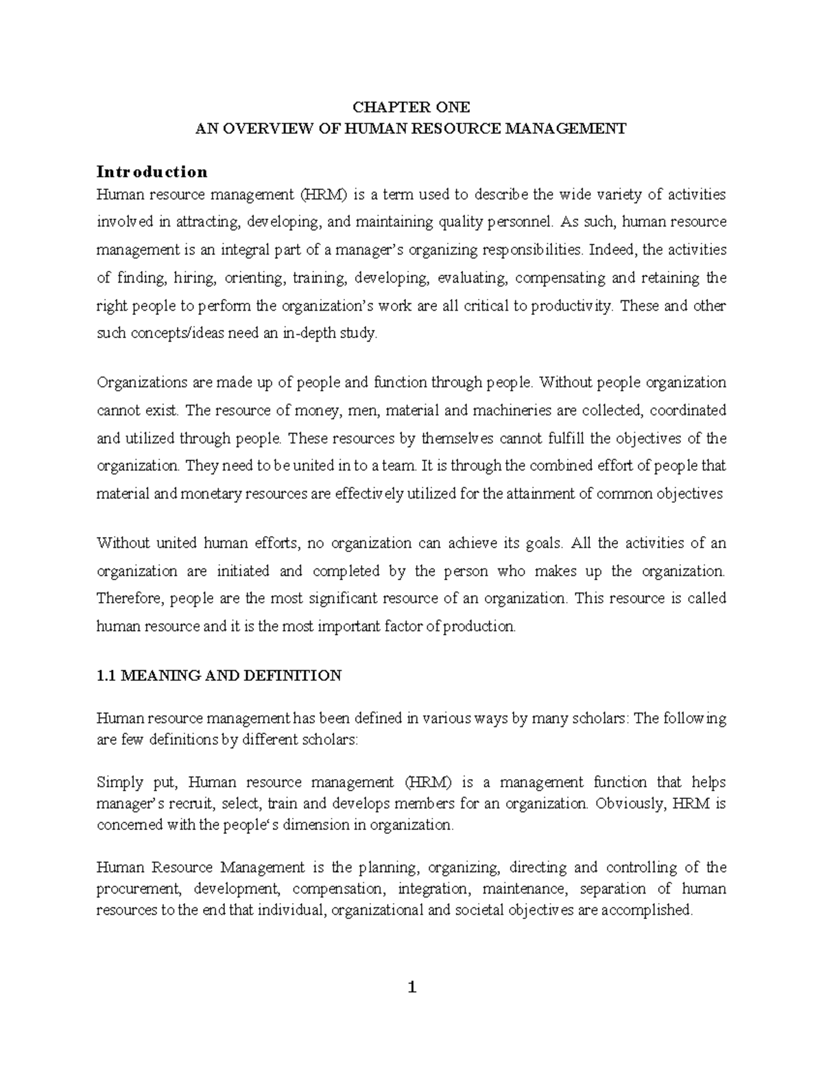 HRM 101: Overview of Human Resource Management Concepts & Objectives ...