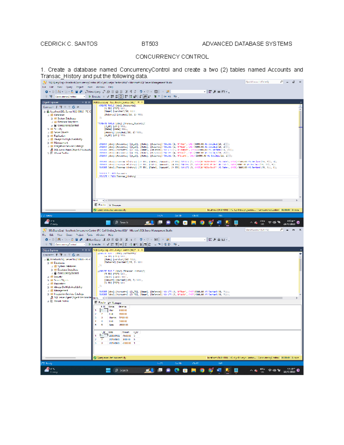 BT503 - Advanced Database Systems: Concurrency Control Notes - Studocu