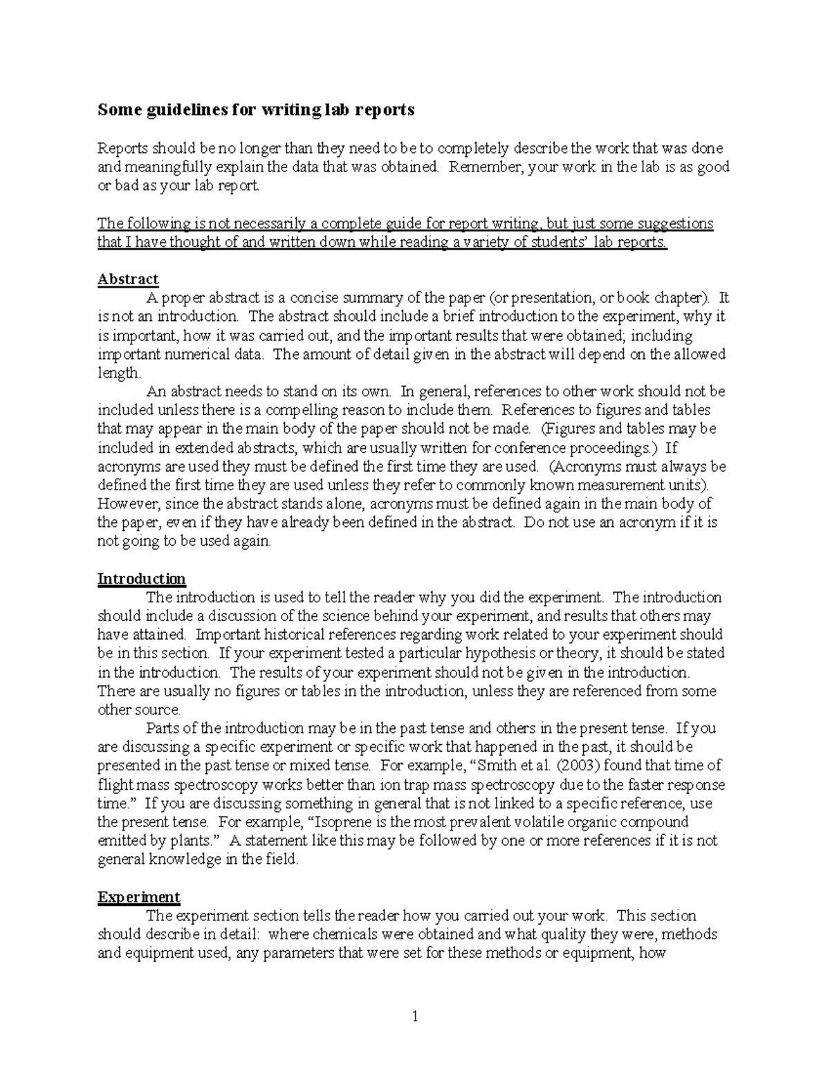 Lab Report Writing Guidelines: Key Tips for Success - Studocu
