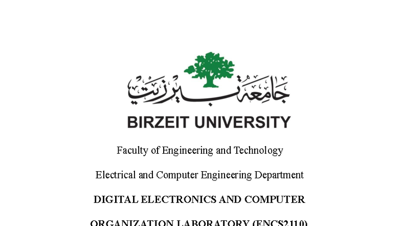 ENCS2110 Experiment 3: Encoders, Decoders, Multiplexers, Demultiplexers ...