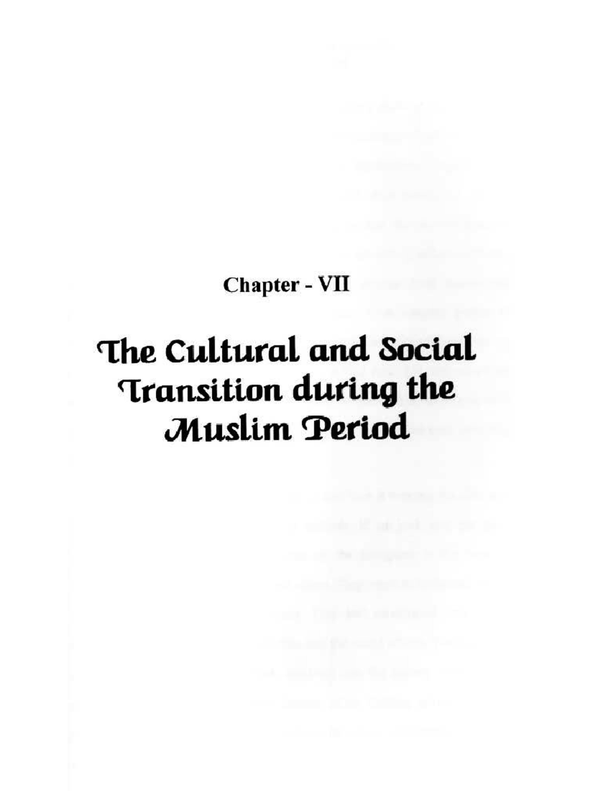 The Cultural and Social Transition during the Muslim Period - Chapter ...