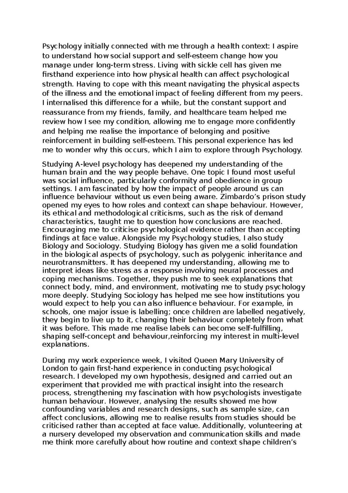 Psychology Insights: Personal Experience & Research Reflections - DFSH ...