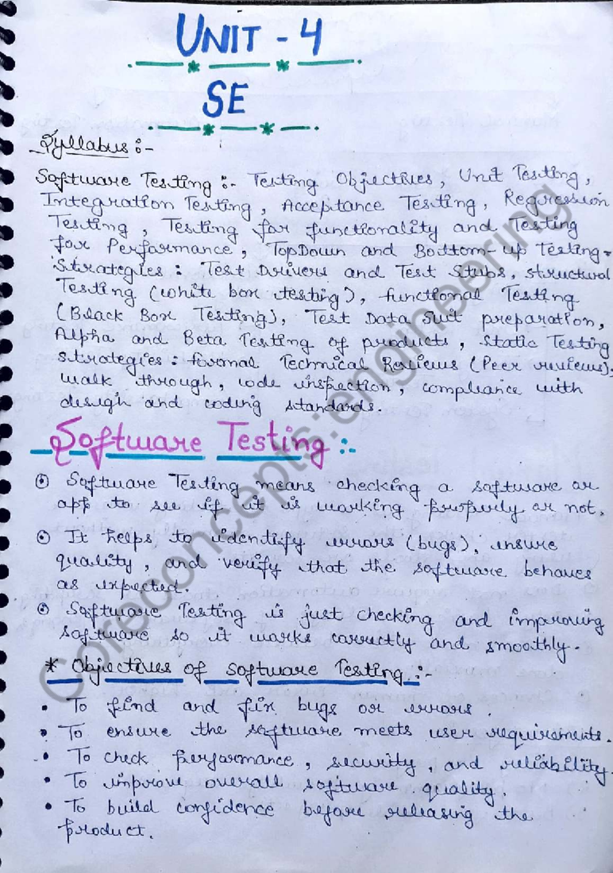 SE 4: Unit 4 Notes - Core Concepts in Engineering - Studocu