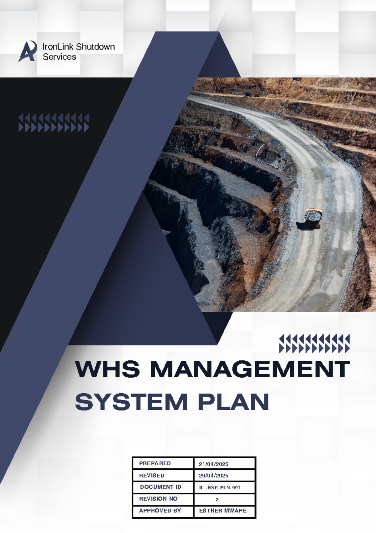IL WHS Management System Plan V2 - IronLink by Esther Mwape - Studocu