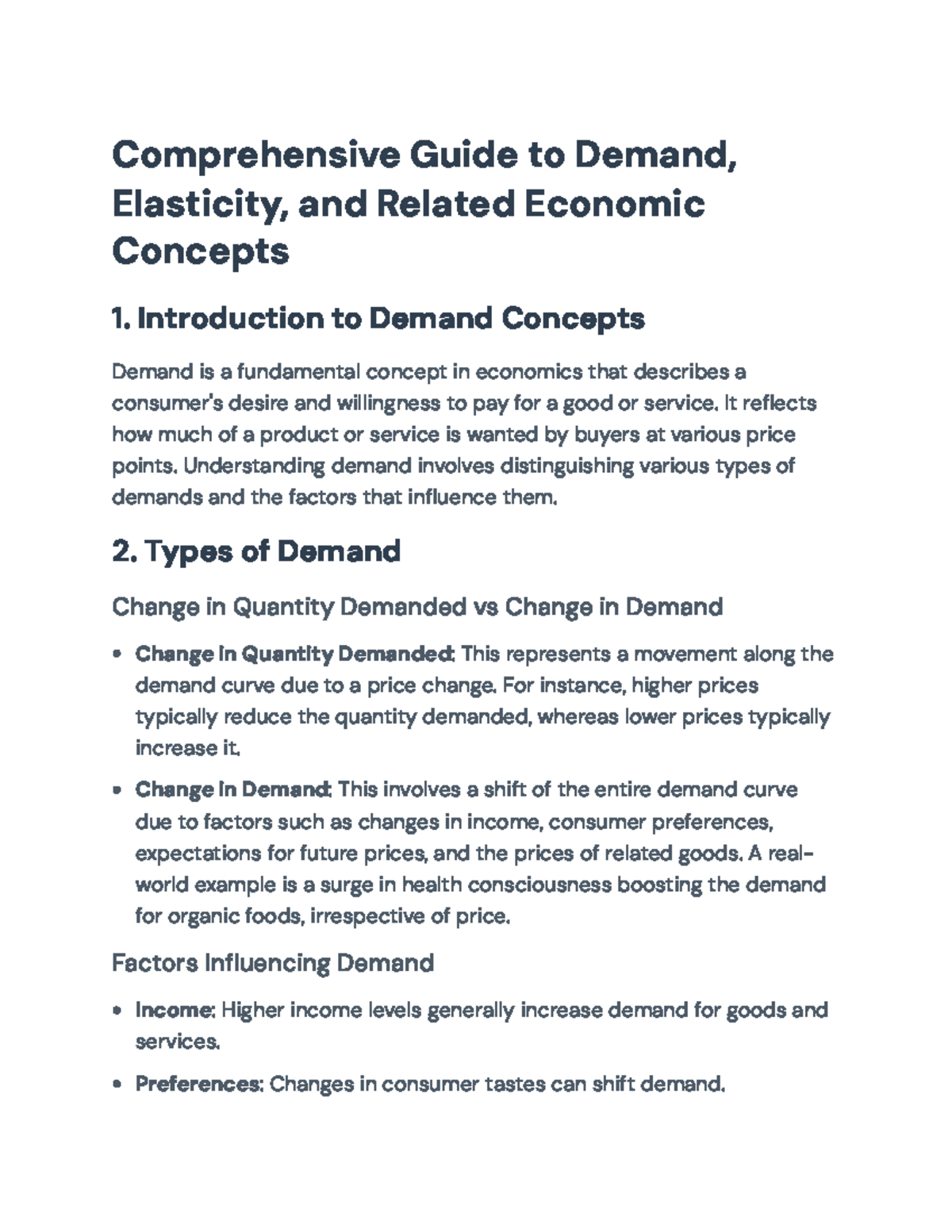 Comprehensive Guide to Demand & Elasticity in Economics - Comprehensive ...