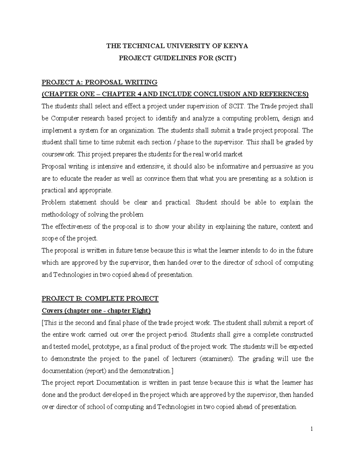 Project Sections and Guidelie Reviewed - THE TECHNICAL UNIVERSITY OF ...