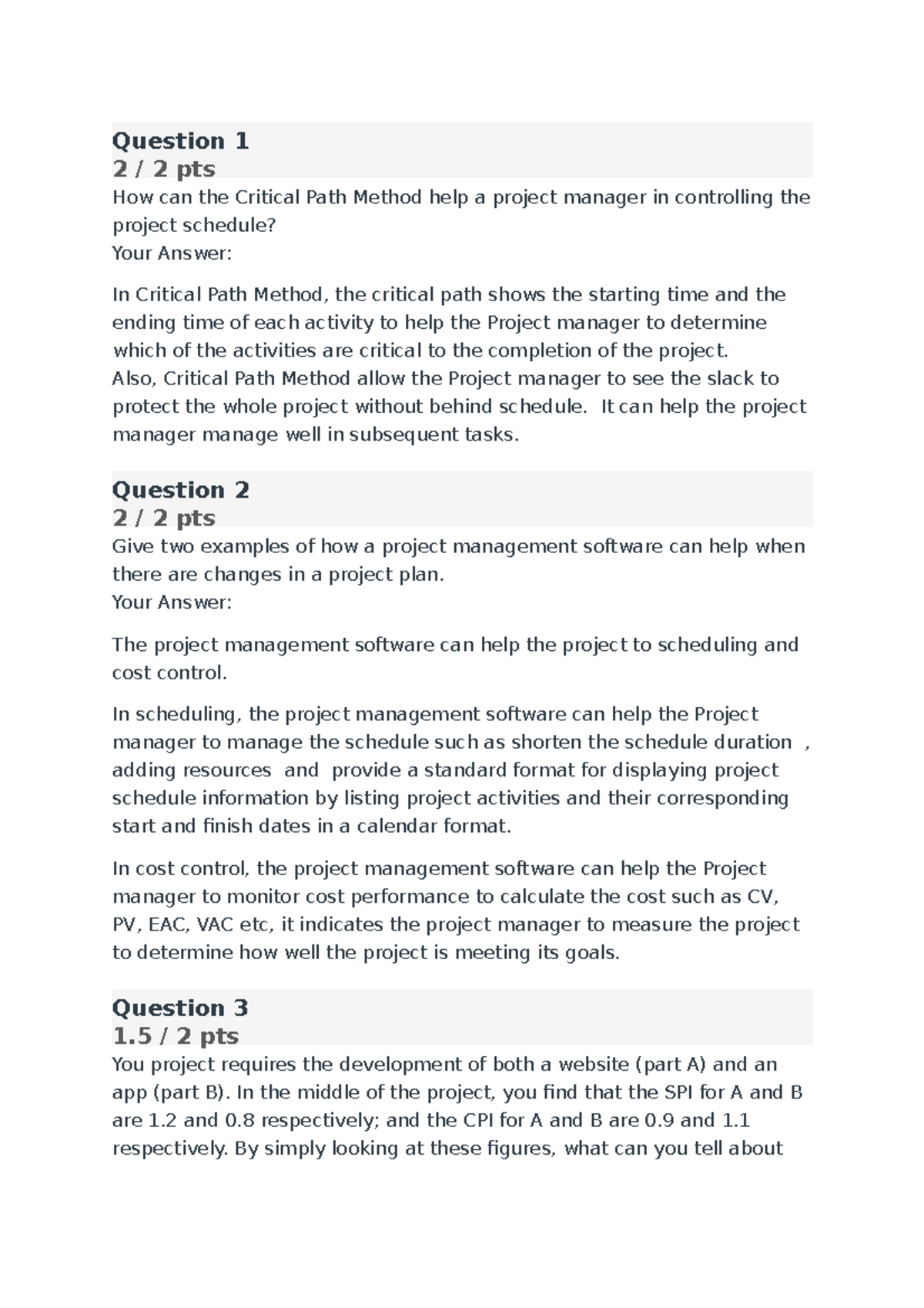 IS4532 Midterm Exam Notes on Project Management Techniques - Studocu