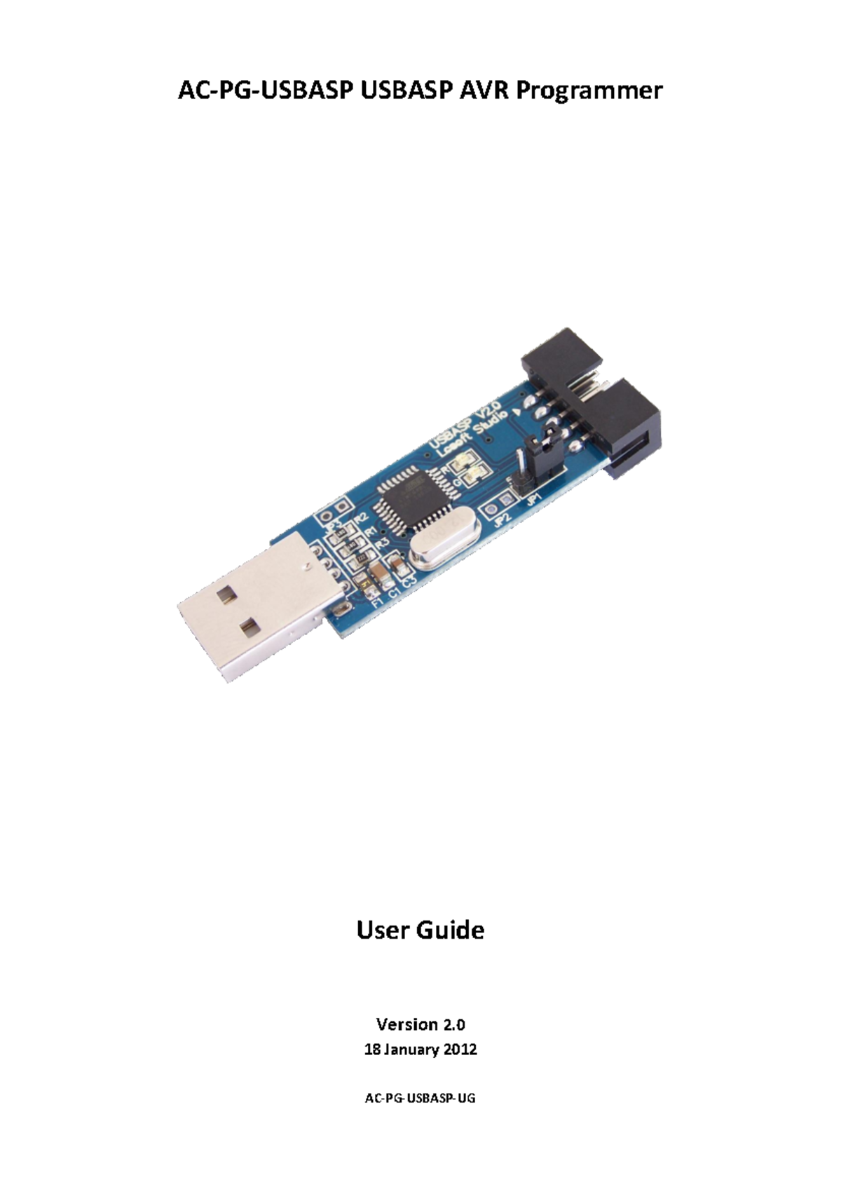 Users Guide (AC-PG- Usbasp-UG-V2 - User Guide Version 2. 0 18 January ...