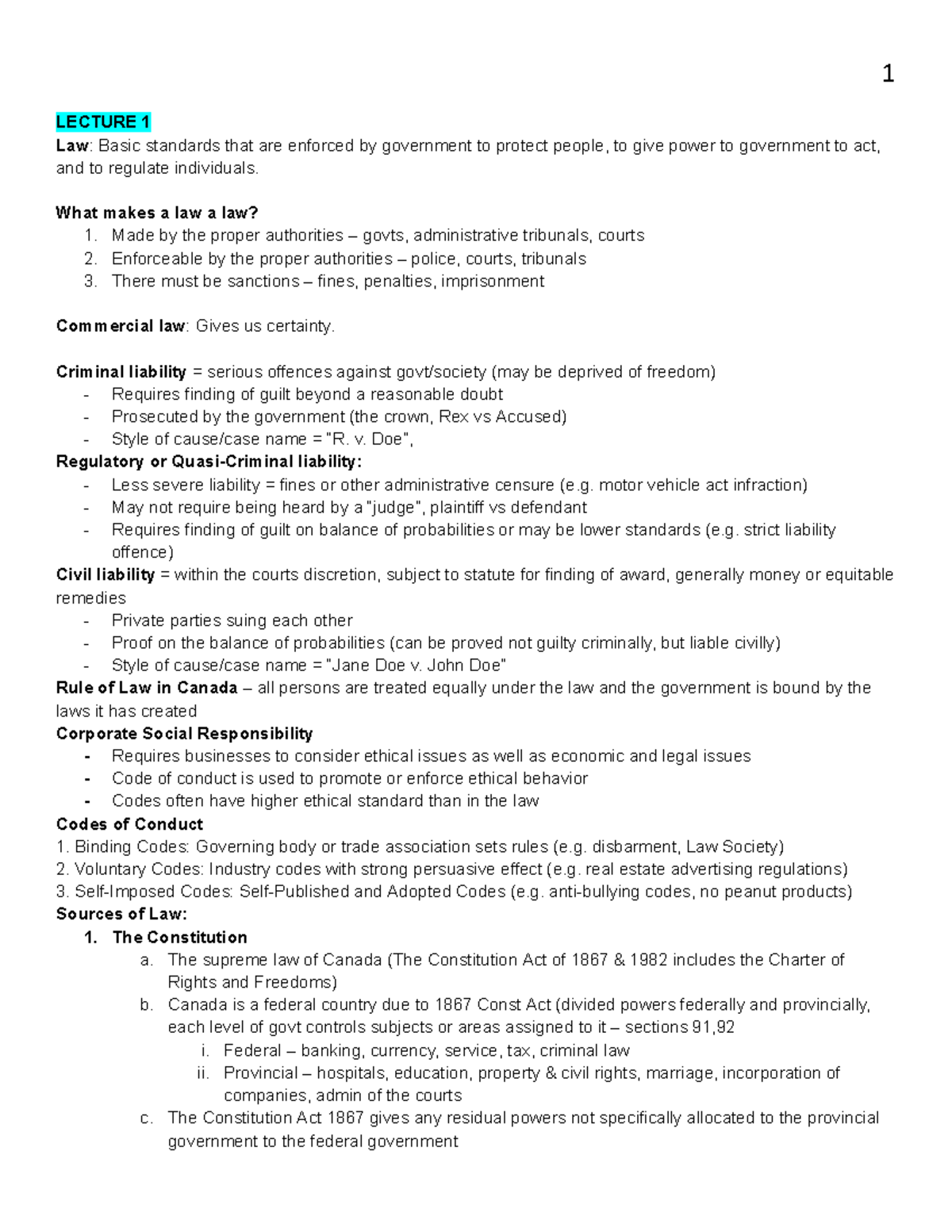COMM 393 Midterm Study Notes: Key Concepts of Law and Contracts - Studocu