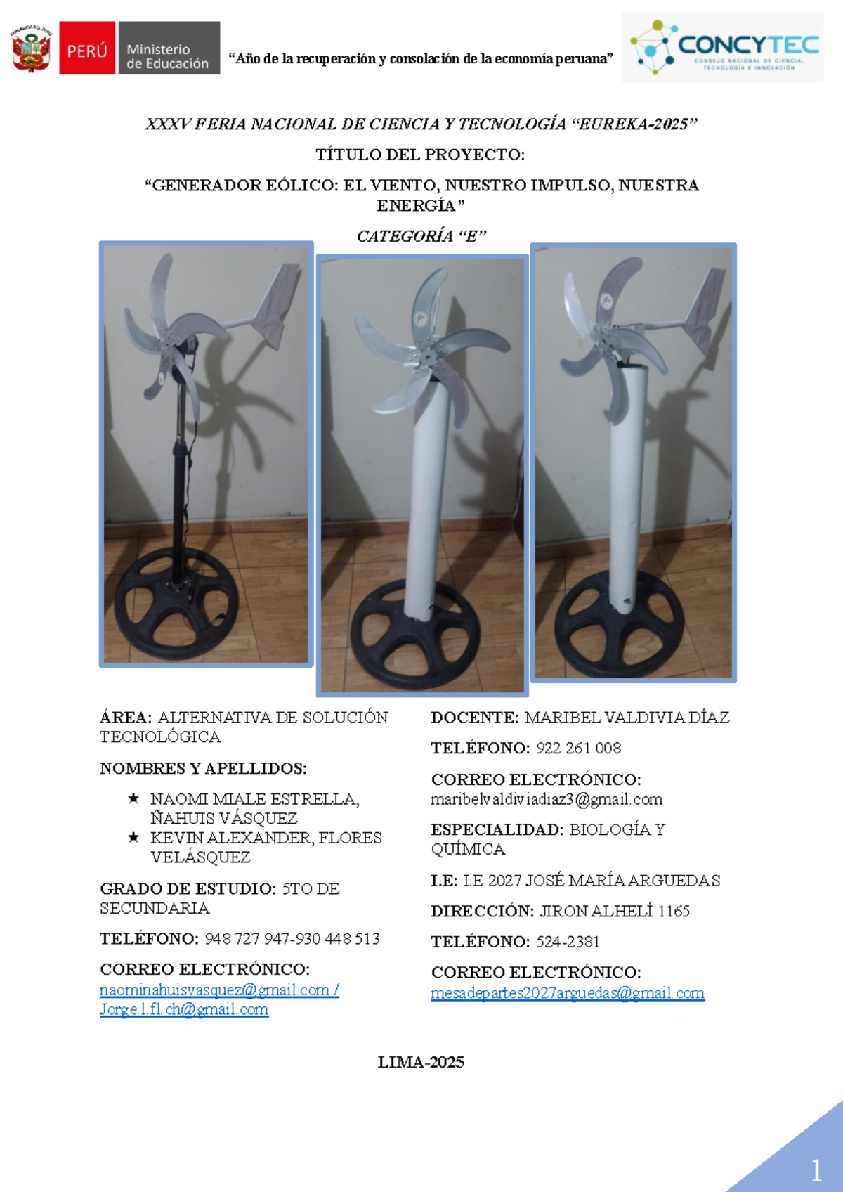 I.E. 2027 Proyecto Eólico: Solución Tecnológica para Energía Renovable - Document Preview