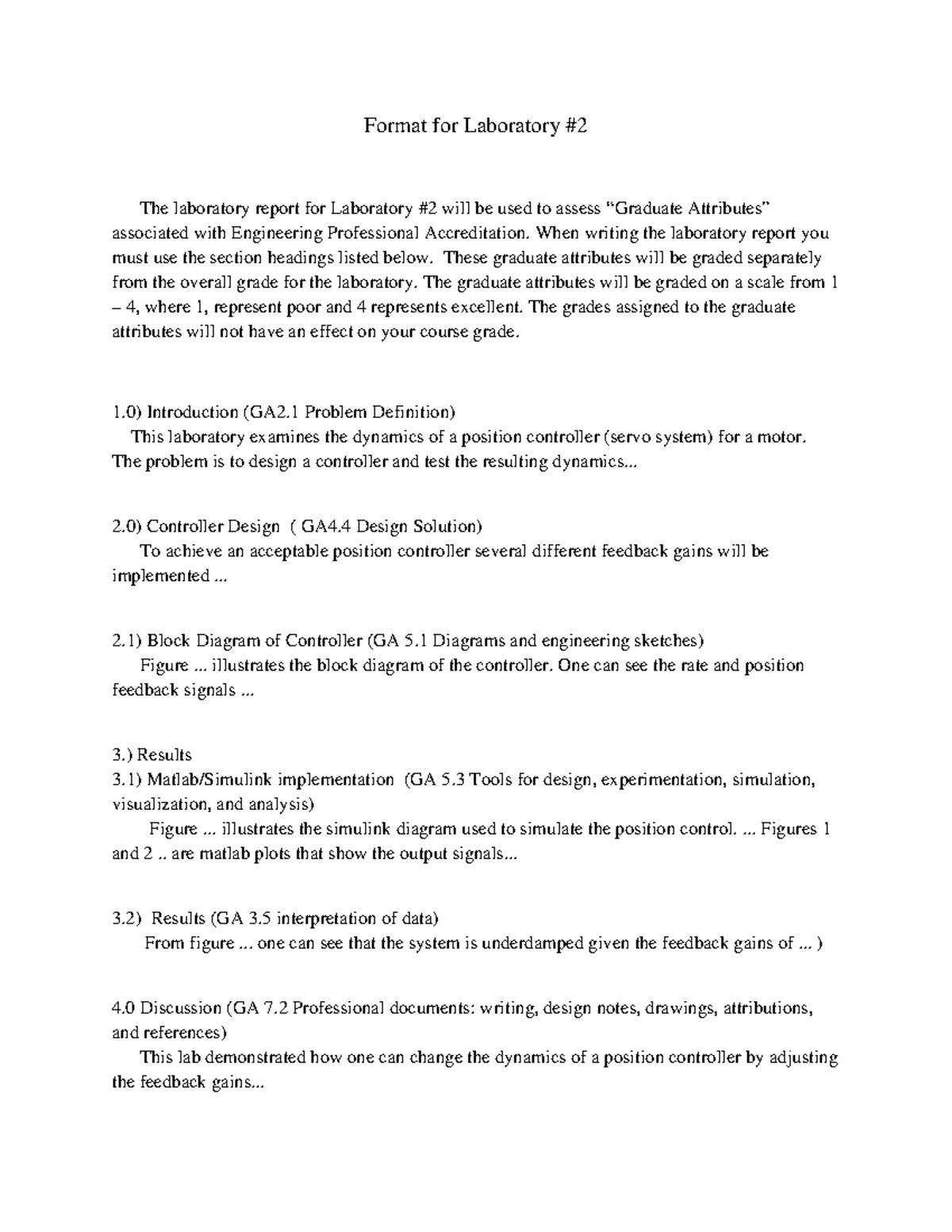 Lab #2 Report Format - Engineering Accreditation GA Credits - Studocu