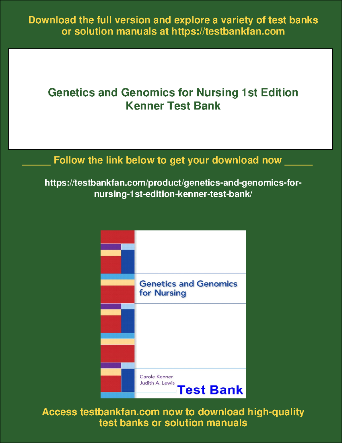 15163 - Genetics and genomics for nursing 1st edition kenner test bank ...