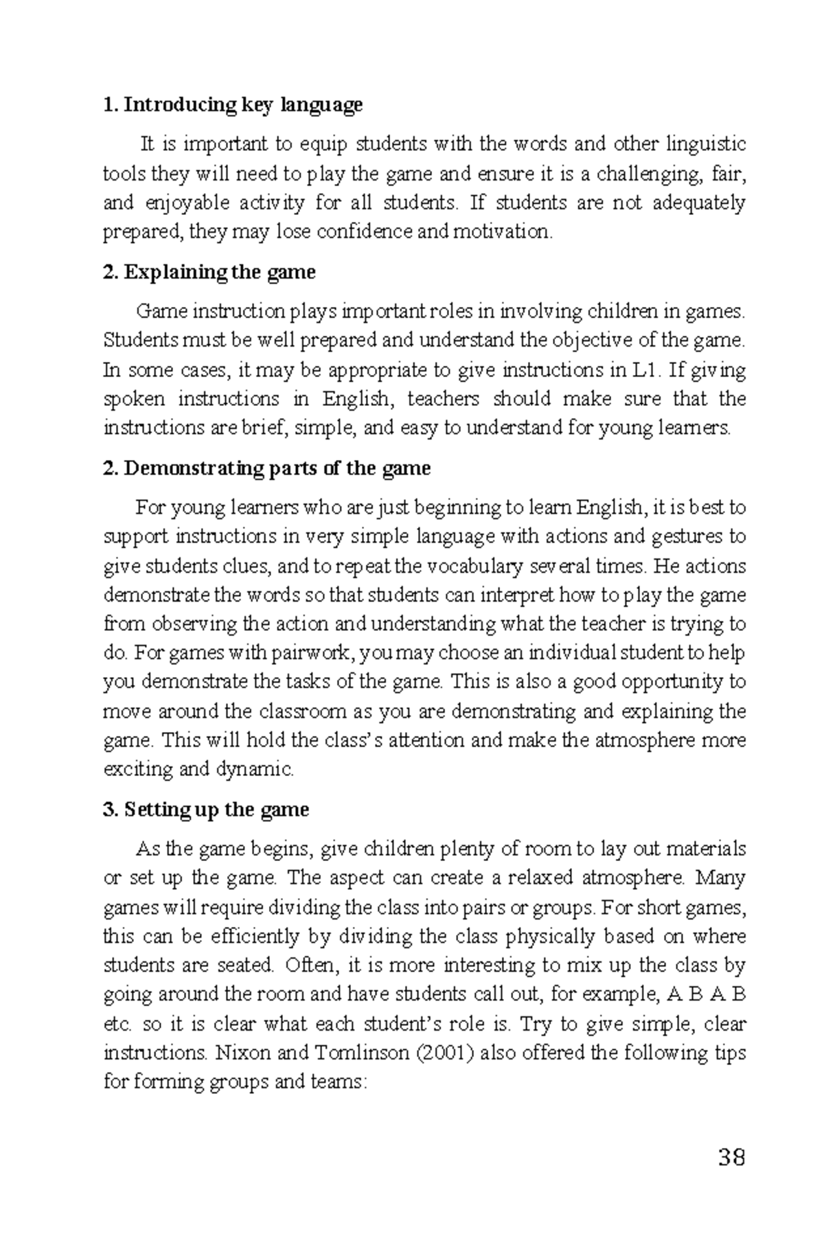 Game Strategies for Young Learners: Key Language & Instructions - Studocu