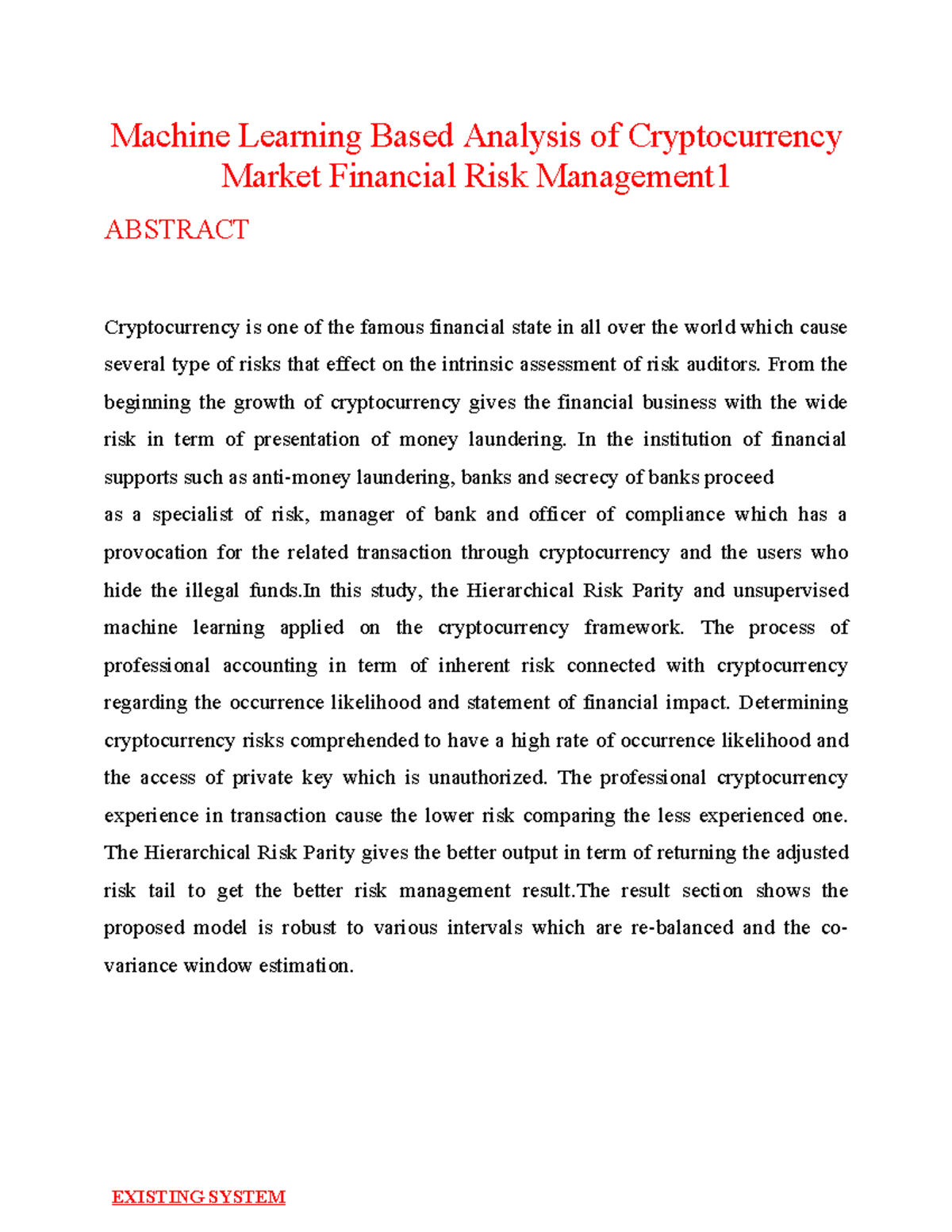 Machine Learning Based Analysis of Cryptocurrency Market Financial Risk ...