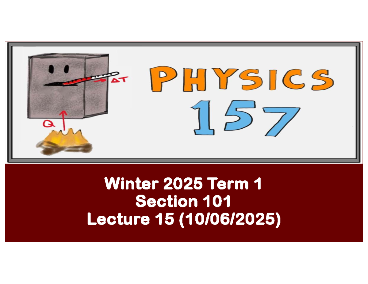 PHYS157 Midterm 1 Exam Info & Study Guide - Winter 2025 Term 1 - Studocu