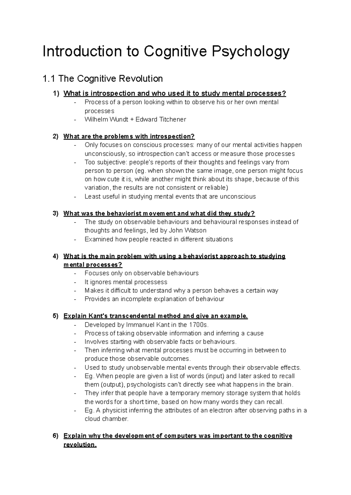 Cognitive Psychology 1.1: The Cognitive Revolution & Introspection ...