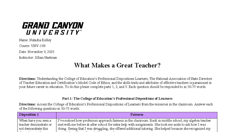UNV 108 T5 Essay: What Makes a Great Teacher? Insights & Reflections ...