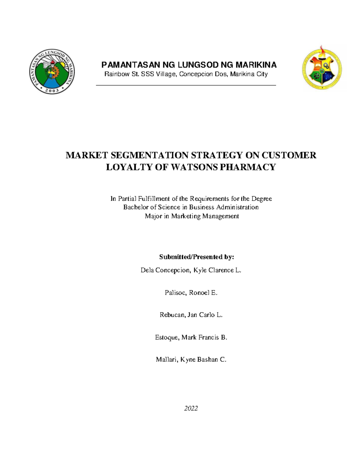 Final COPY: Research Paper on Market Segmentation Strategy (BA-MKT ...