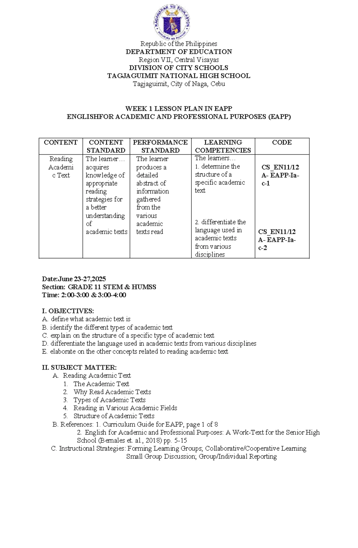 Lesson Plan for Grade 1 Math: Shapes & Patterns Activities - Studocu