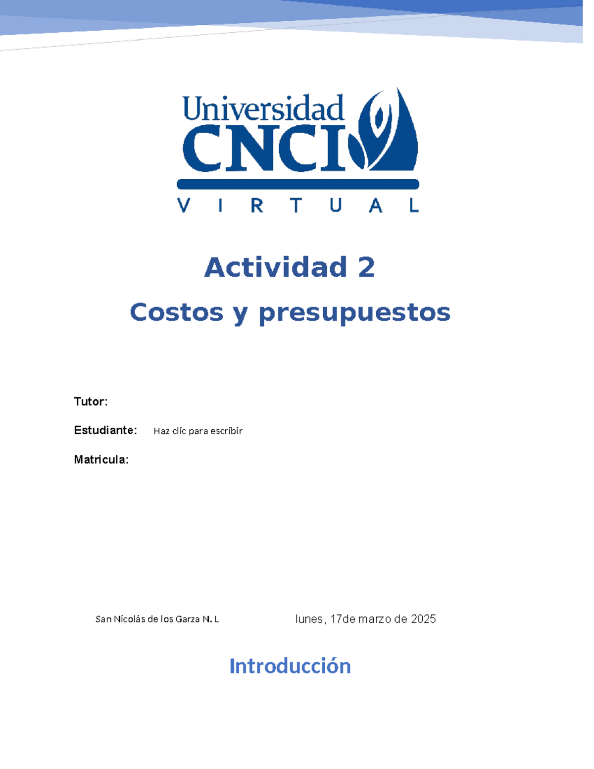 Actividad 2 costos y presupuestos - Actividad 2 Costos y presupuestos ...