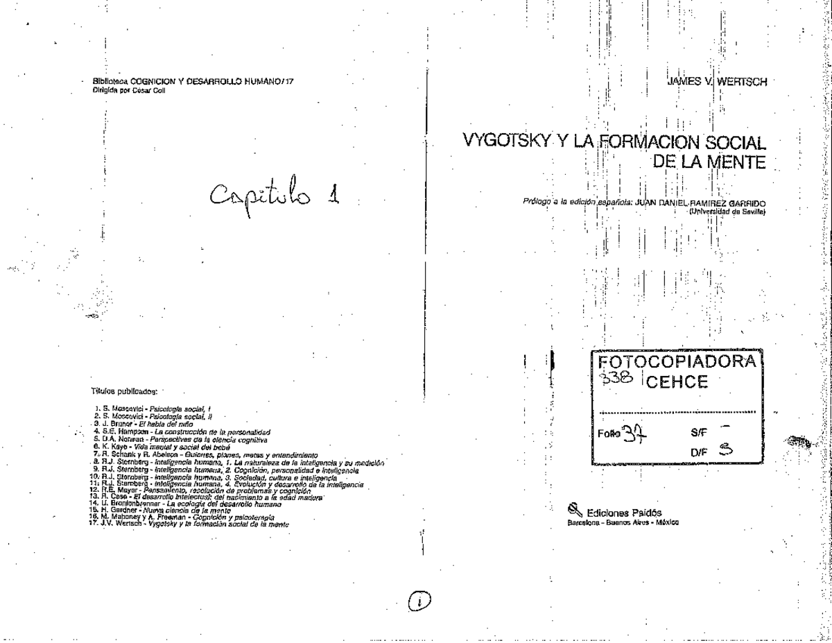 Vygotsky Y LA Formacin Social DE LA Mente - Historia y Geografía de ...
