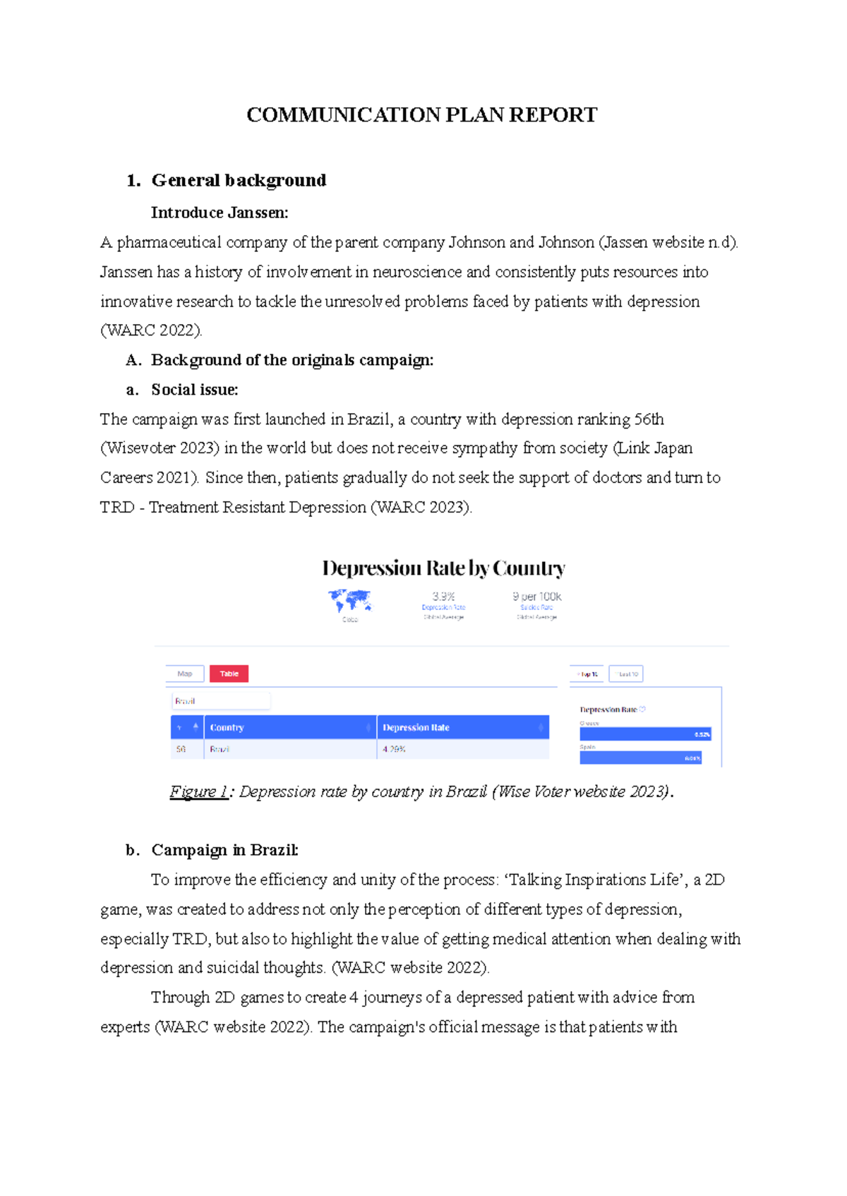 Sample asm 3 pr - asm 3 - COMMUNICATION PLAN REPORT 1. General ...