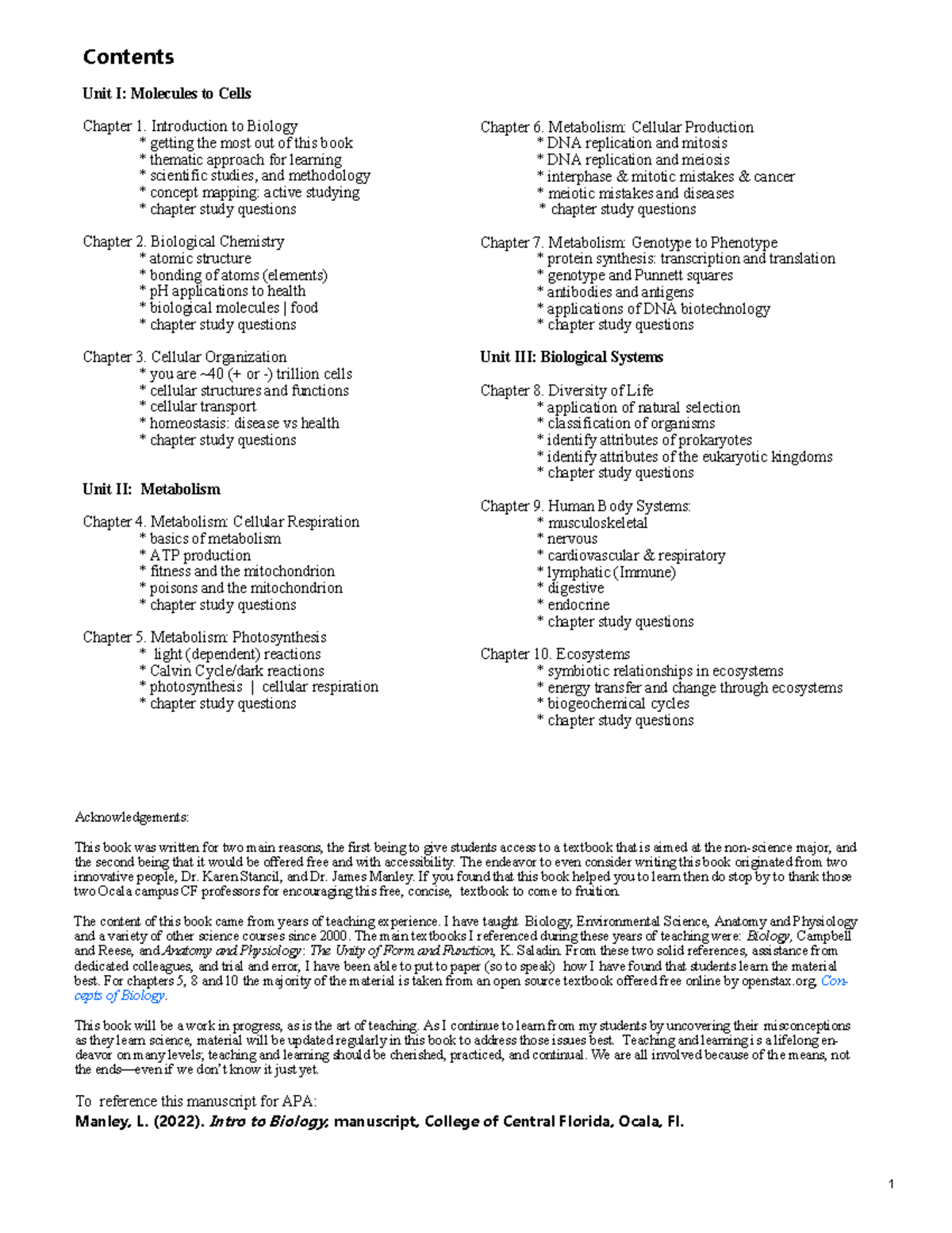 Final Exam Study Guide for BIO101: Key Concepts and Review Notes ...