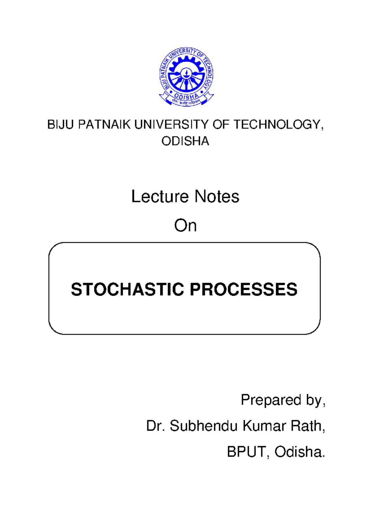 Lecture Notes on Stochastic Processes - 560507181053410 - Studocu