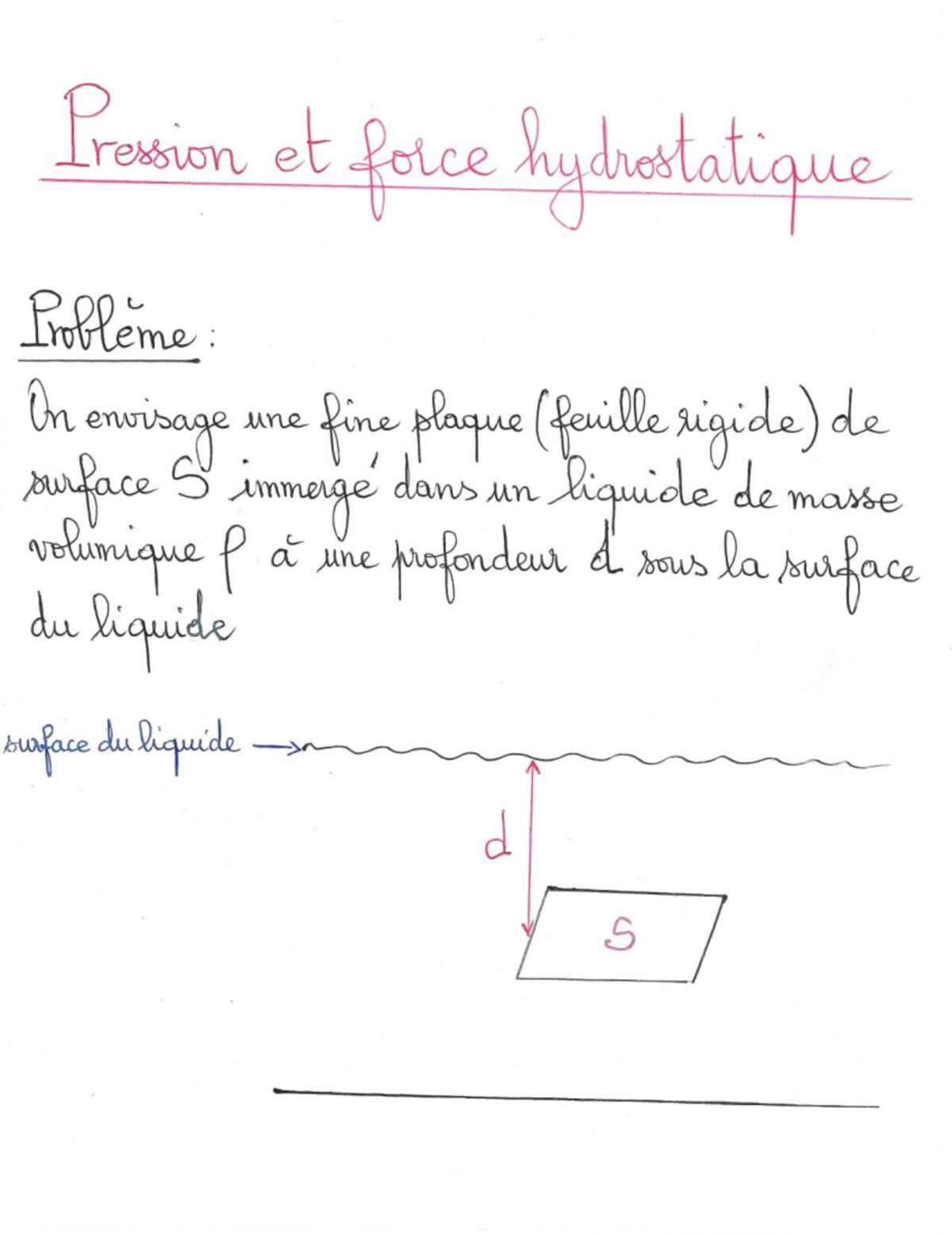 Cours 5: Pression et Force Hydrostatique - Exercices Résolus - Studocu