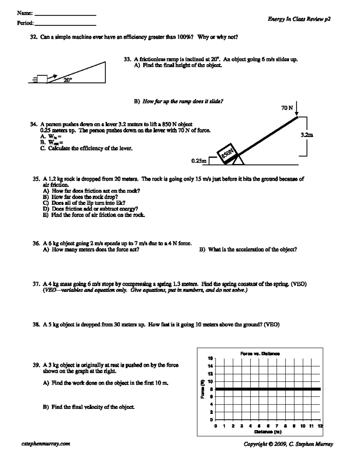 E2 - Energy Class Review: Simple Machines & Forces - Studocu