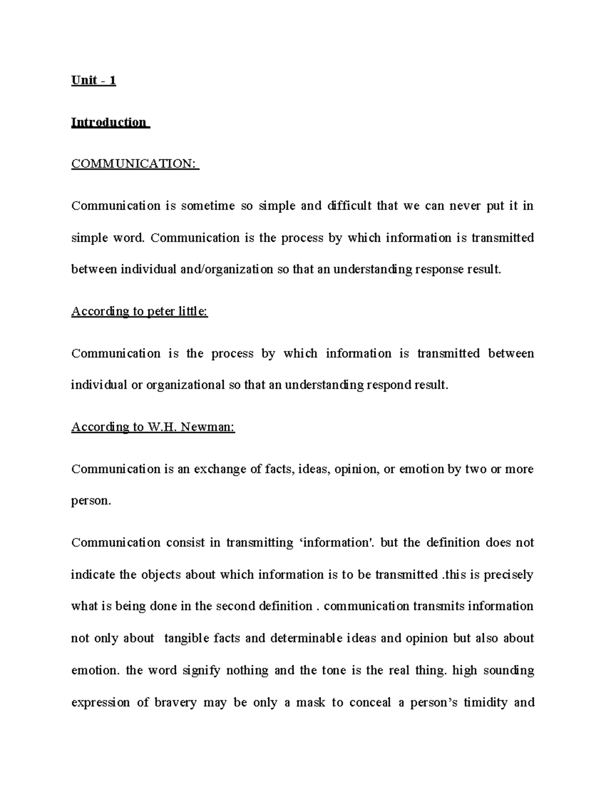 Unit 1: Introduction to Business Communication (COMM 160279675) - Studocu