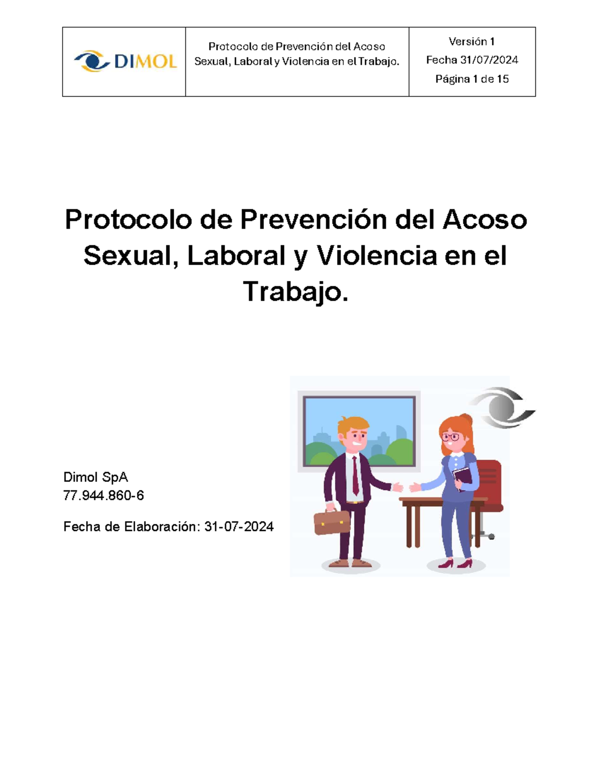 Protocolo de Prevención del Acoso Sexual Laboral y Violencia en el ...
