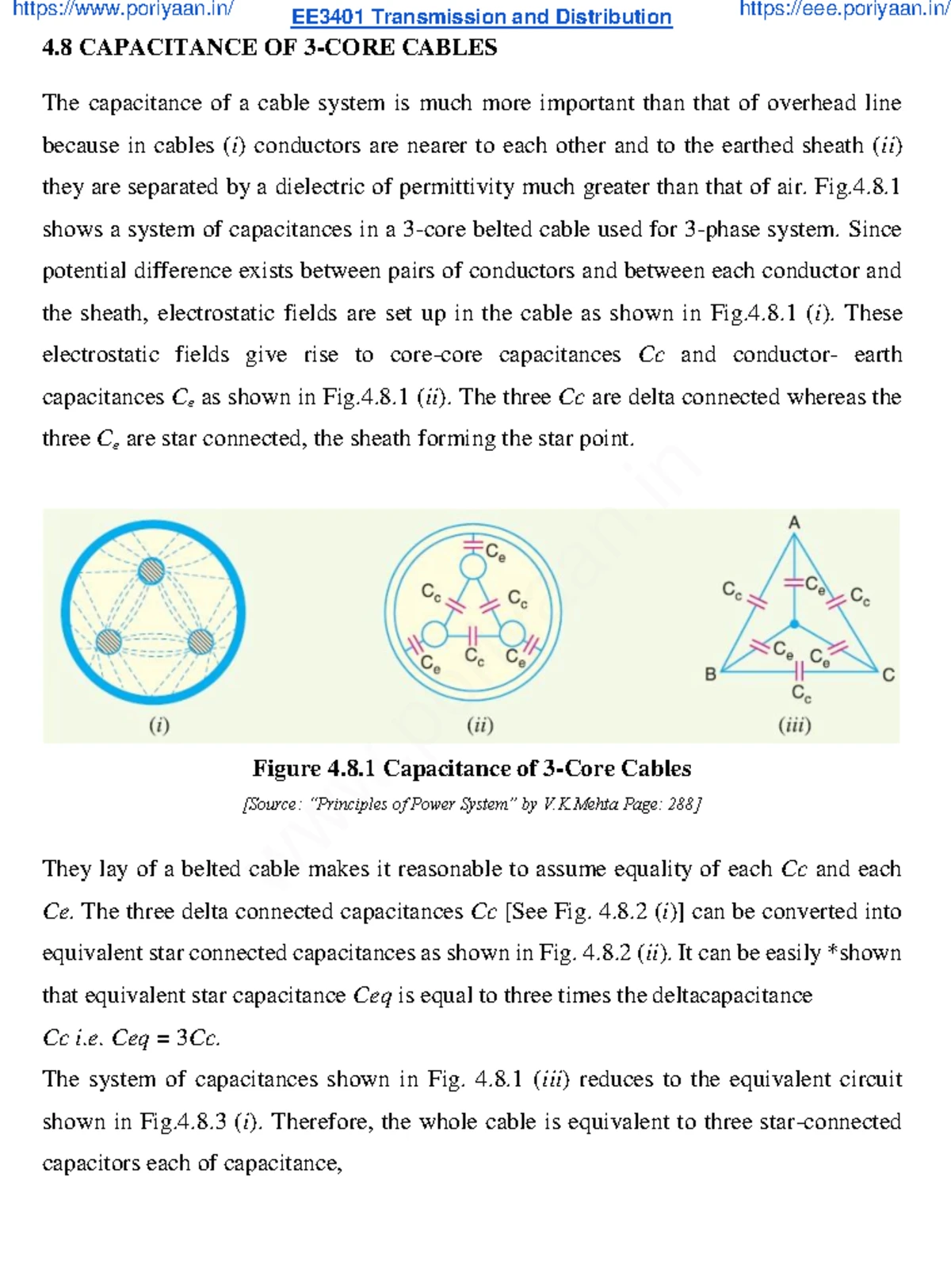 EE3401 Transmission and Distribution: Capacitance and Inductance Notes ...
