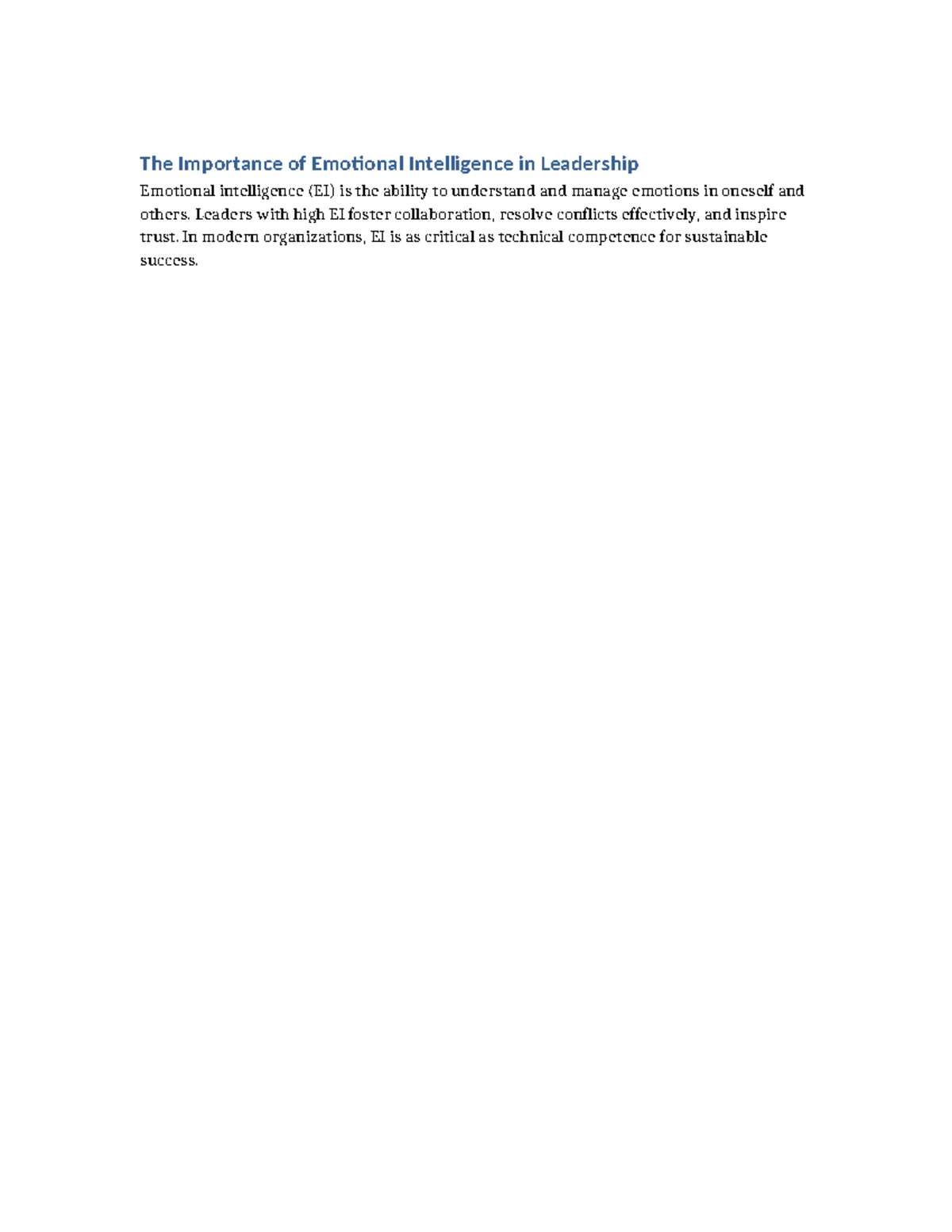 The Importance of Emotional Intelligence in Leadership - lịch sử tư ...