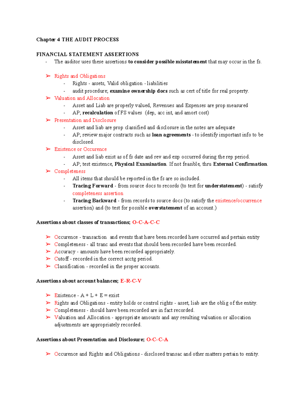 Chapter 4 & 5: The Audit Process & Planning (AUD 101) - Studocu