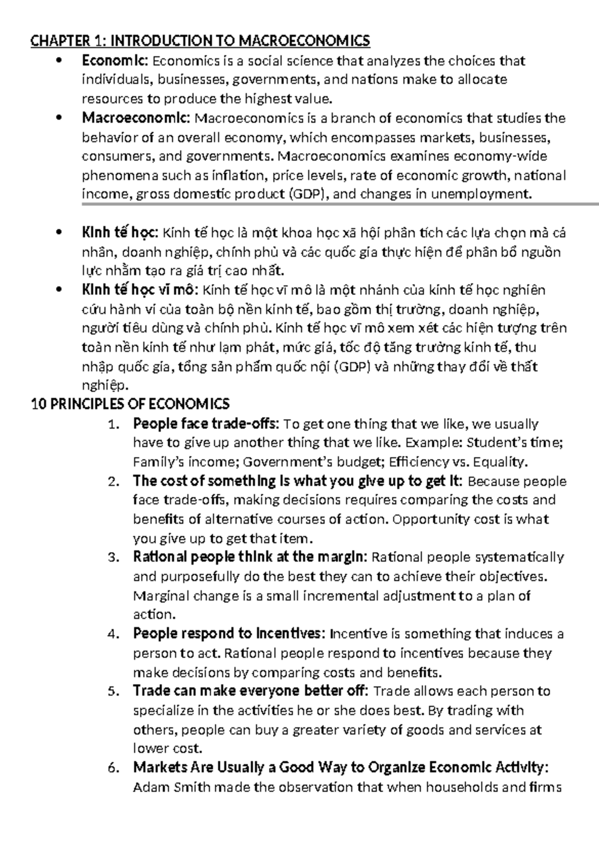 MACROECONOMICS CHAPTER 1: INTRODUCTION AND PRINCIPLES - Studocu