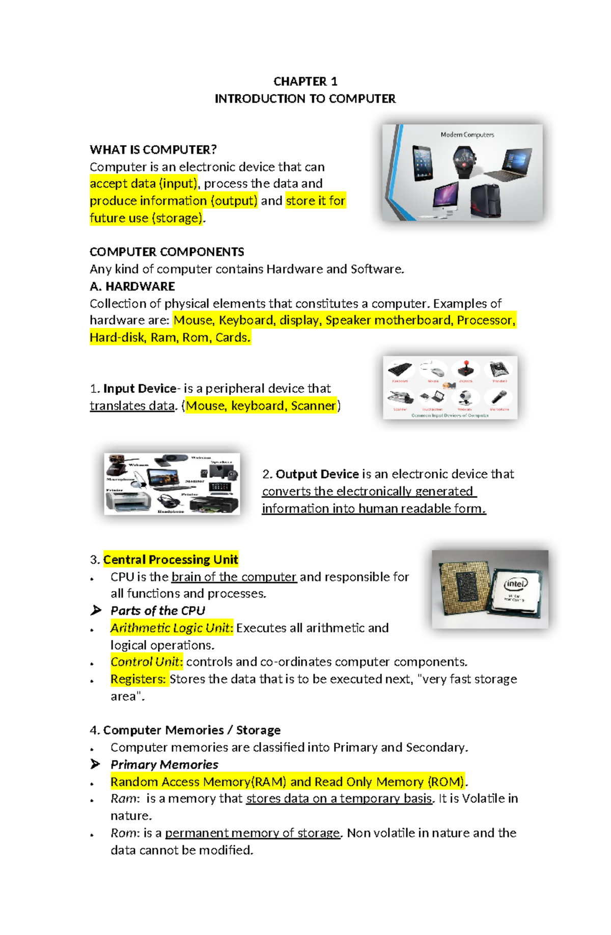 E2 Computer (Prelim) Reviewer: Intro to Computer Basics and Components ...