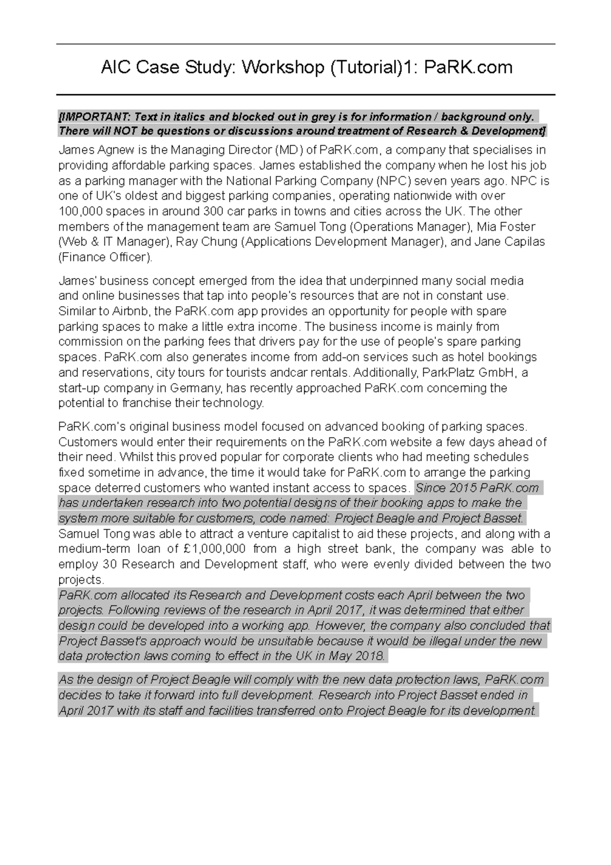 AIC Case Study - Ethics Tutorial - Example Case Studies - Solution Case ...