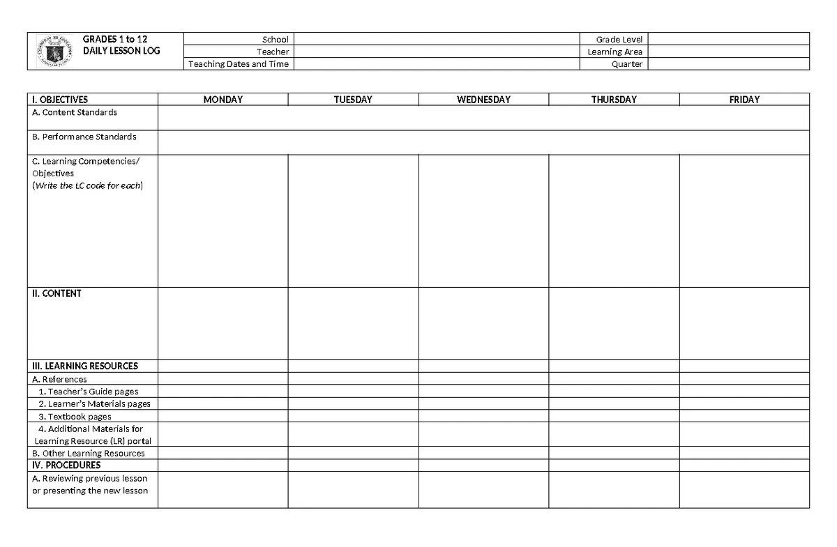 Detailed Lesson Plan on Table of Specification (TOS) and Bloom's ...