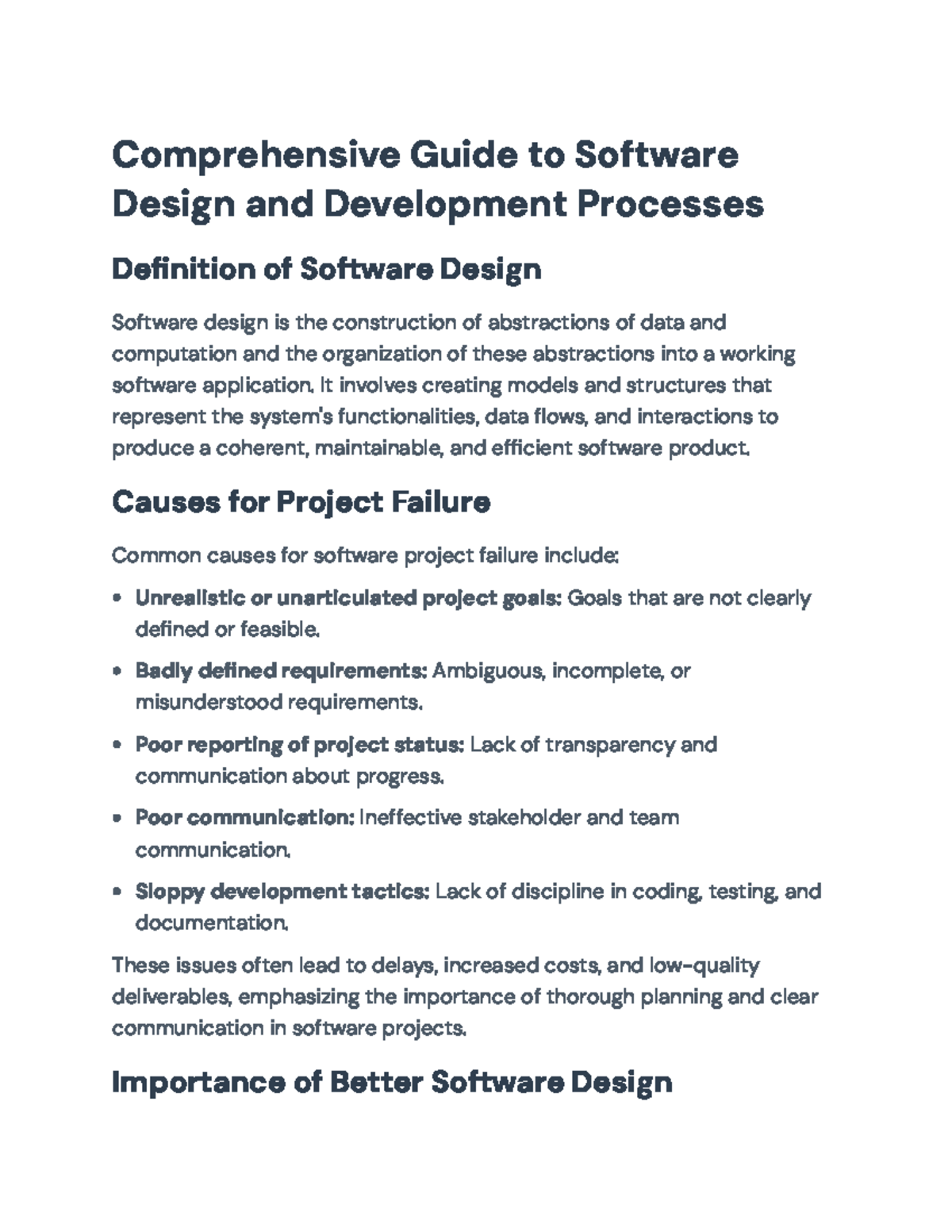 Comprehensive Guide to Software Design & Development Processes ...