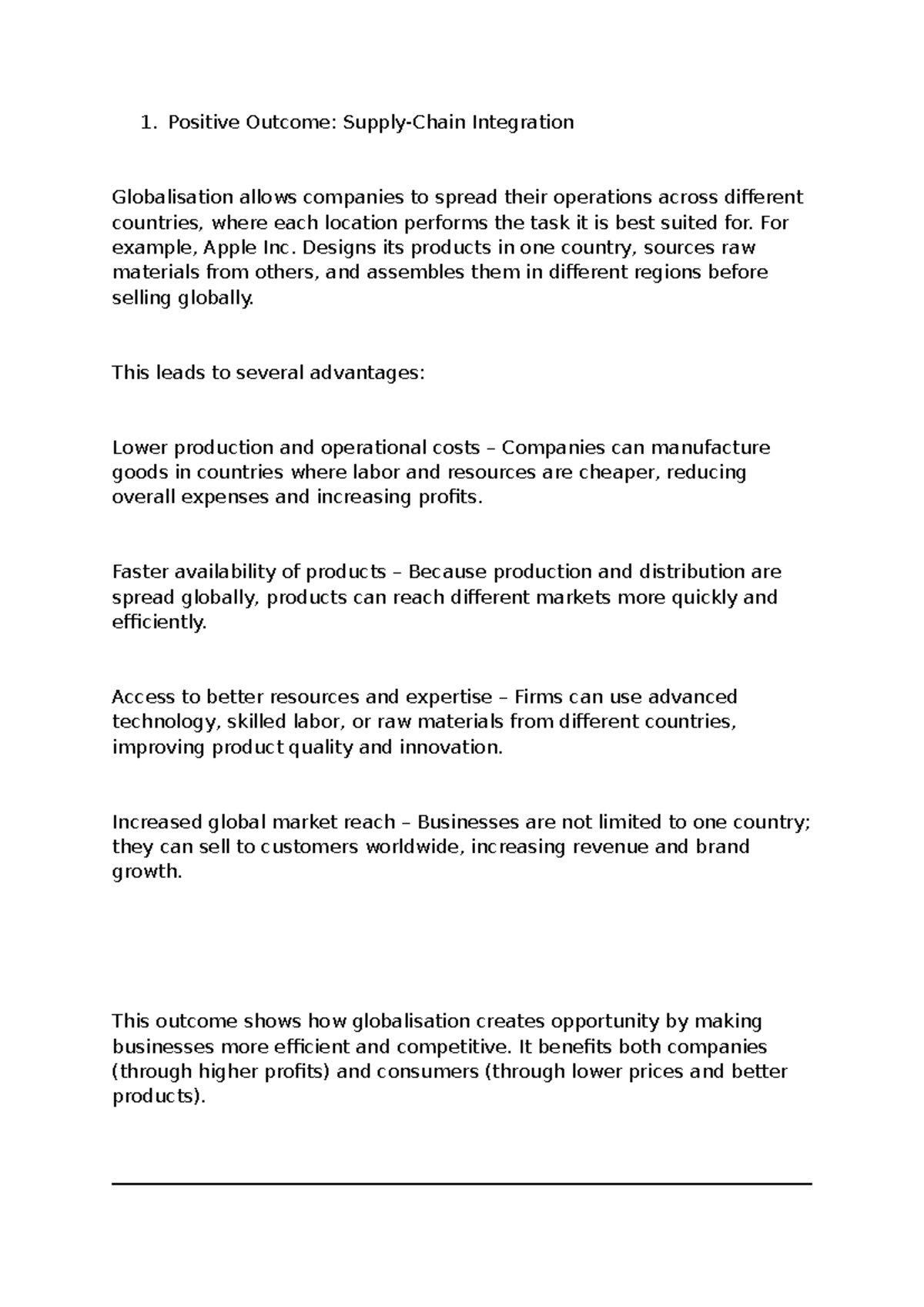 Globalisation: Positive & Negative Outcomes in Business Operations ...