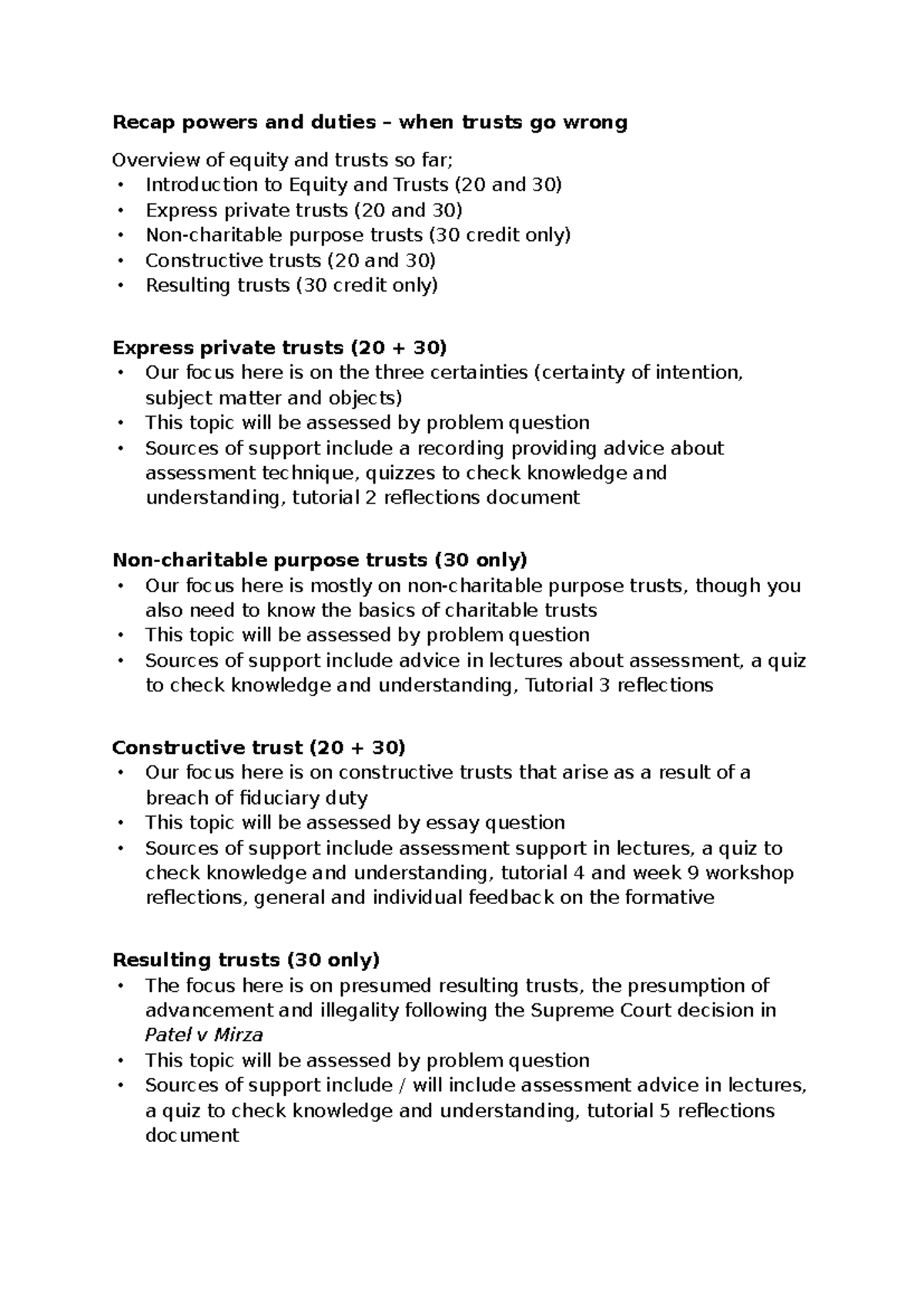 E&T - powers and duties - lecture notes - Recap powers and duties ...