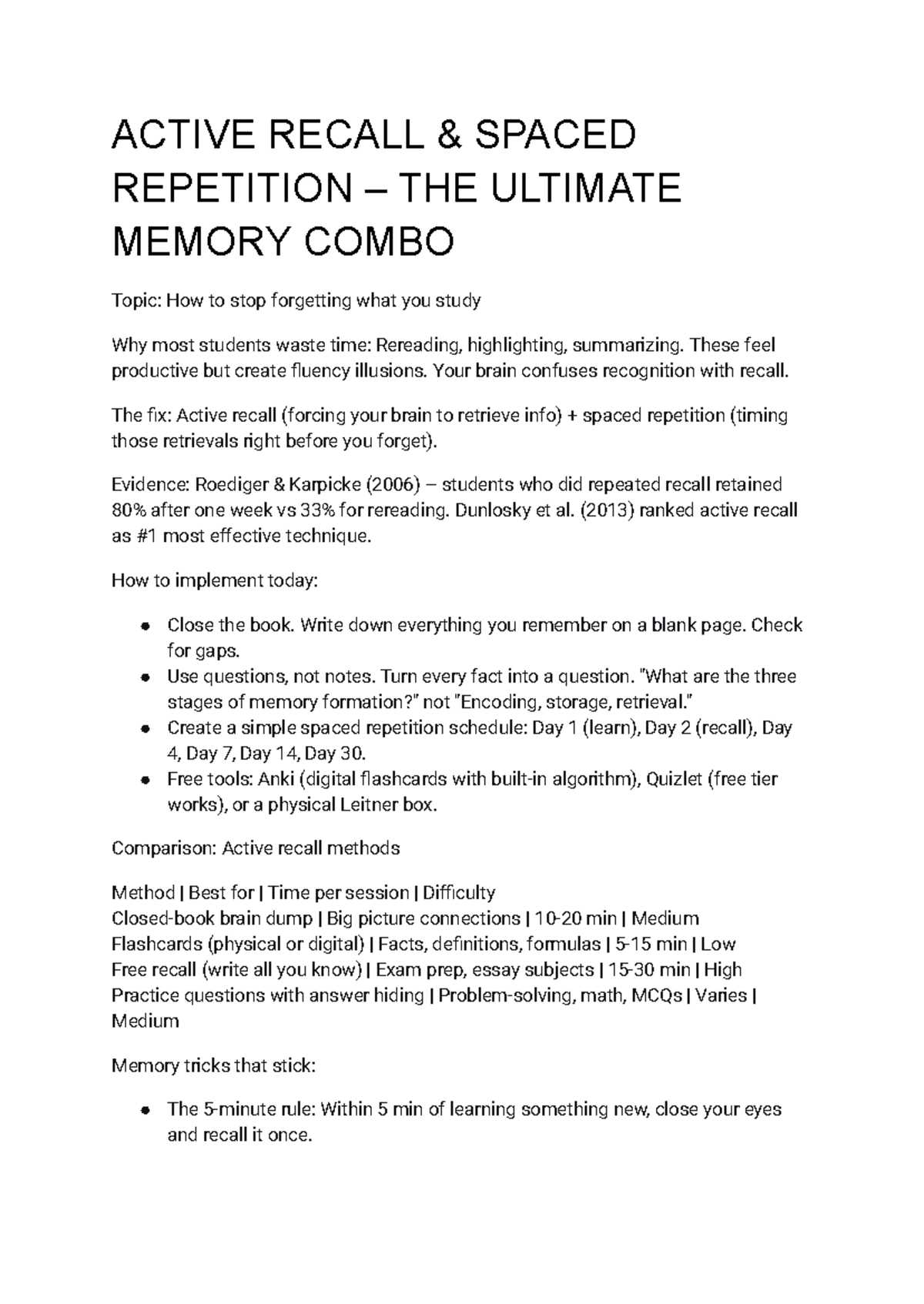 Active Recall & Spaced Repetition: The Ultimate Memory Combo Guide ...